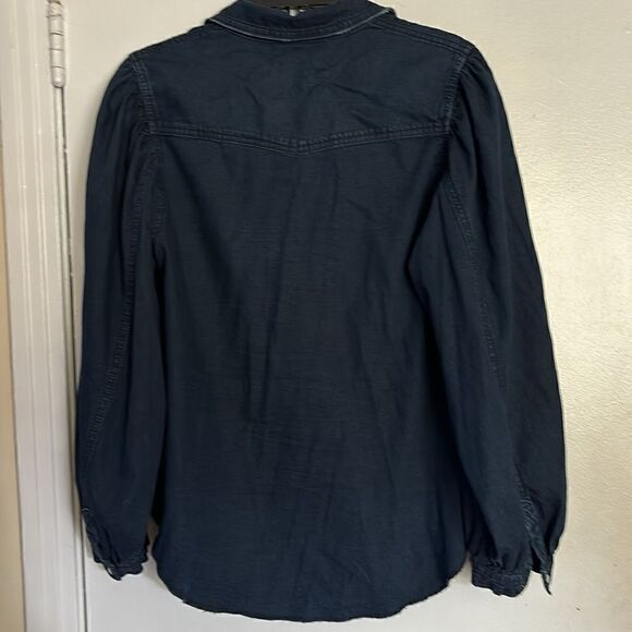 Free People With Love Denim Top  in dark Denim Size M - Picture 6 of 6